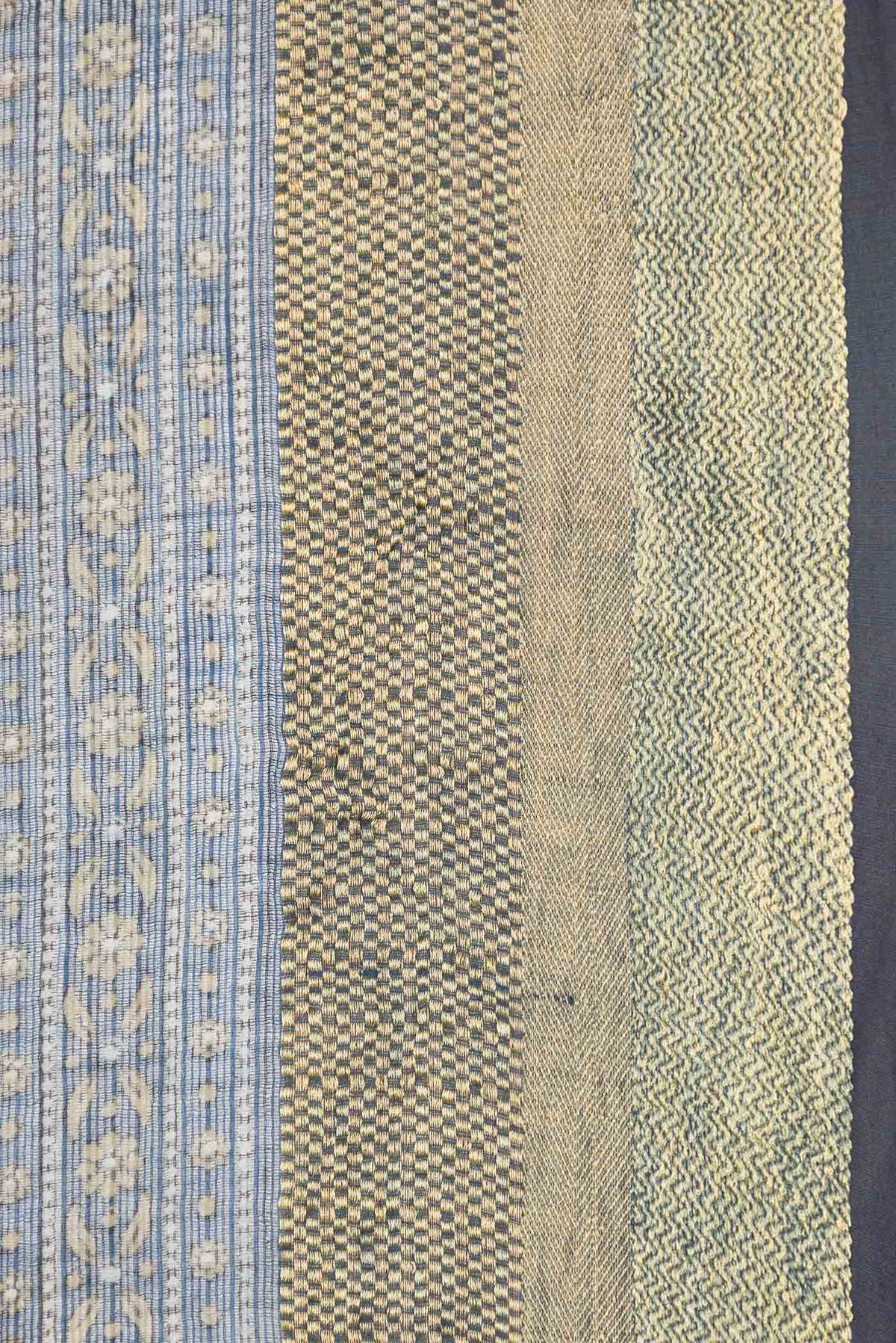 Border image of Blue Dual Tone Kota Silk Saree with Printed design on the body and Zari Border