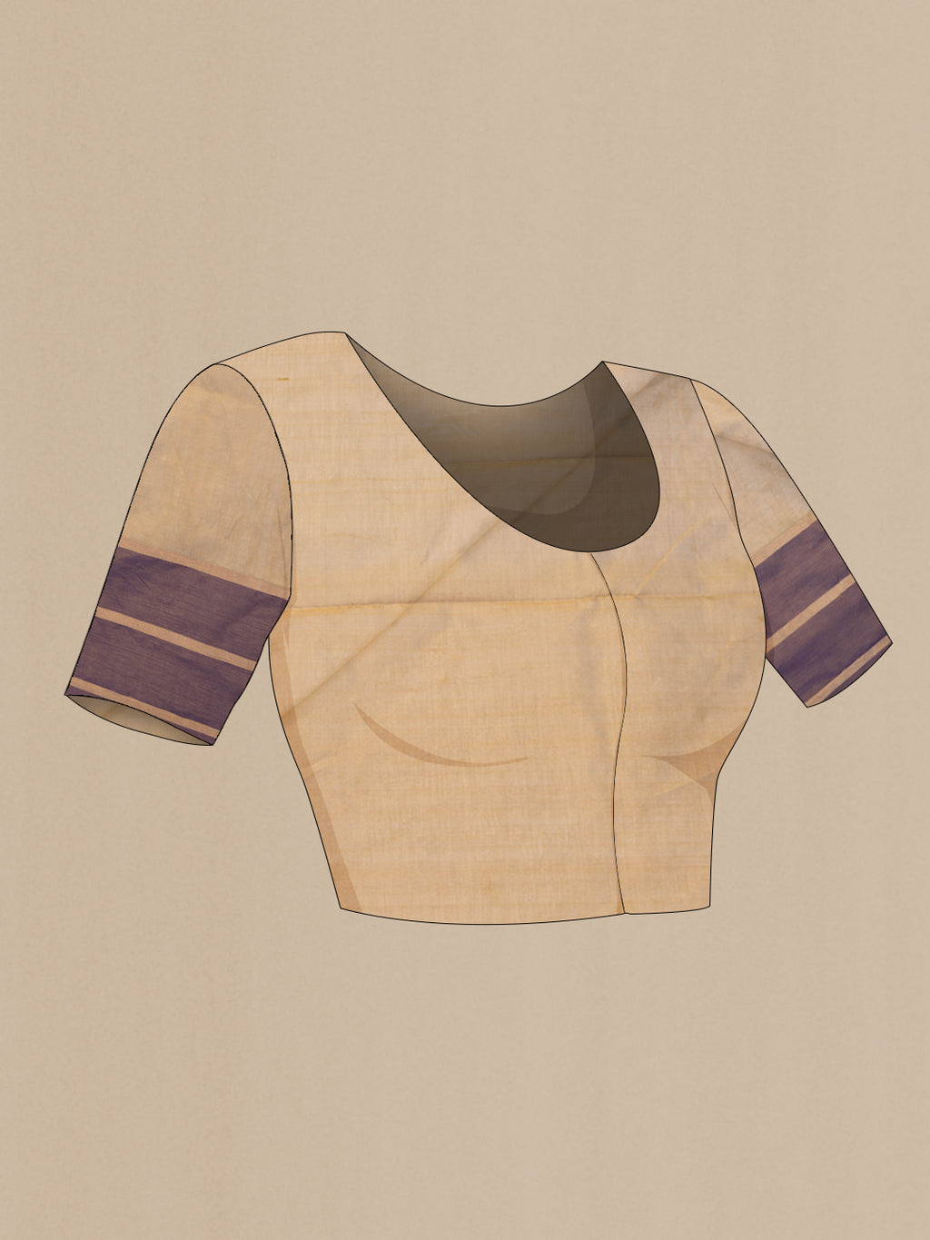 Close up image of the blouse of Gold Dual Tone Silk Cotton Saree with Thread Butta on the body and Fancy Border. 