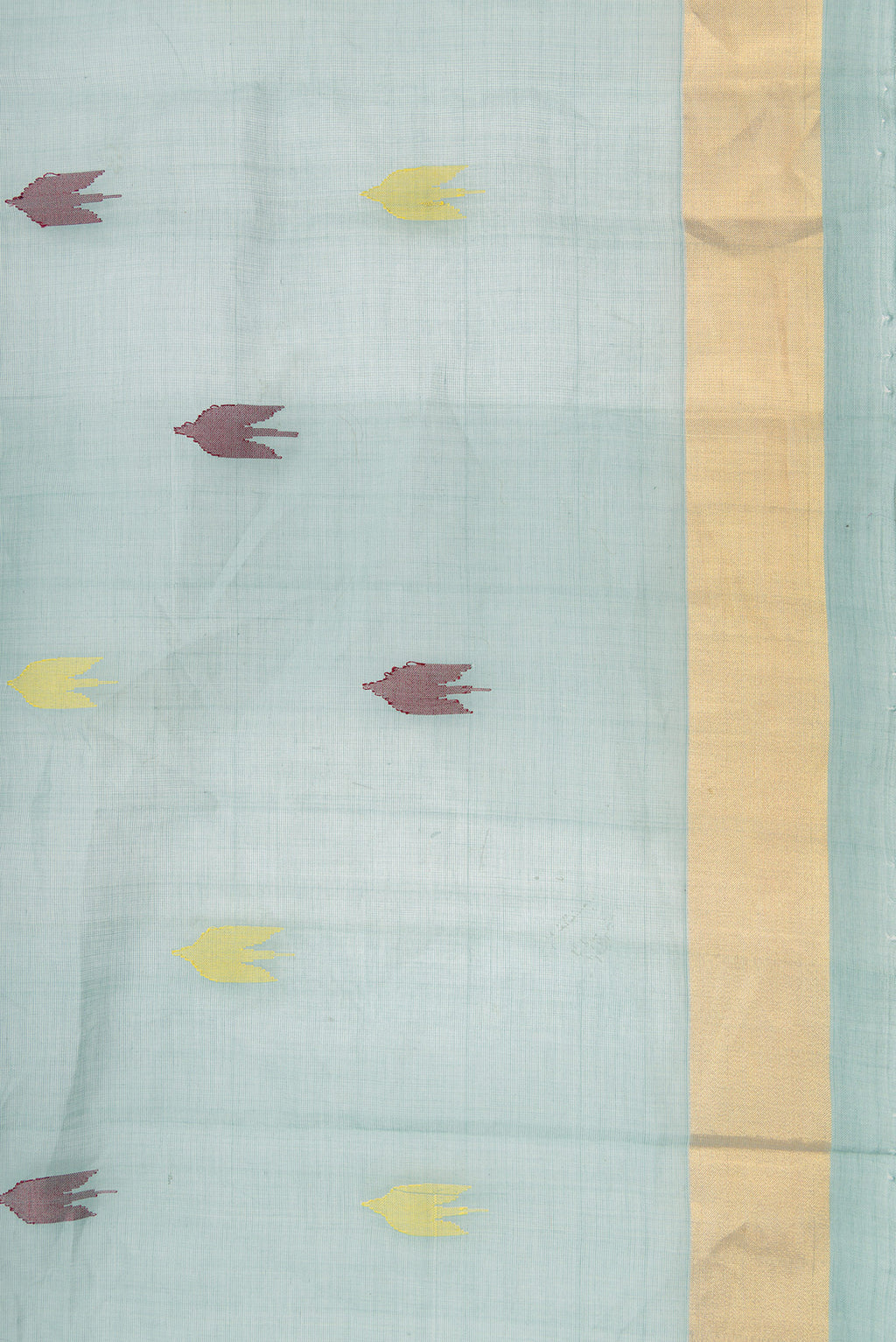 Border image of Grey Dual Tone Uppada Cotton Saree with Thread Butta on the body and Zari Border. 