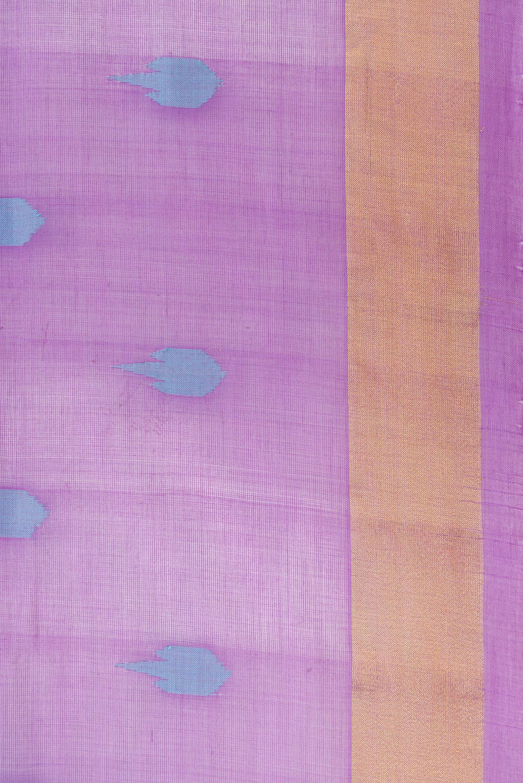 Border image of Lavender Dual Tone Uppada Cotton Saree with Thread Butta on the body and Zari Border. 