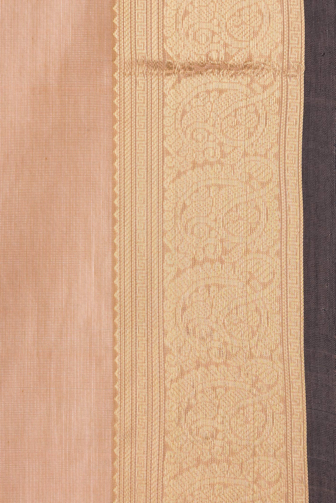 Border image of Peach Dual Tone Silk Cotton Saree with Zari Butta on the body and Zari Border. 