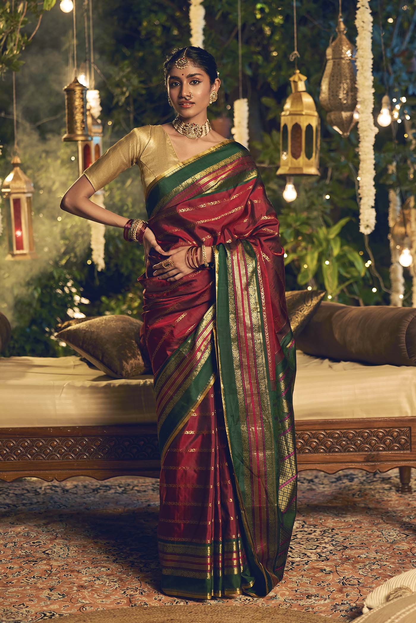 Shobha-Arraku Red Kanchipuram Silk Saree