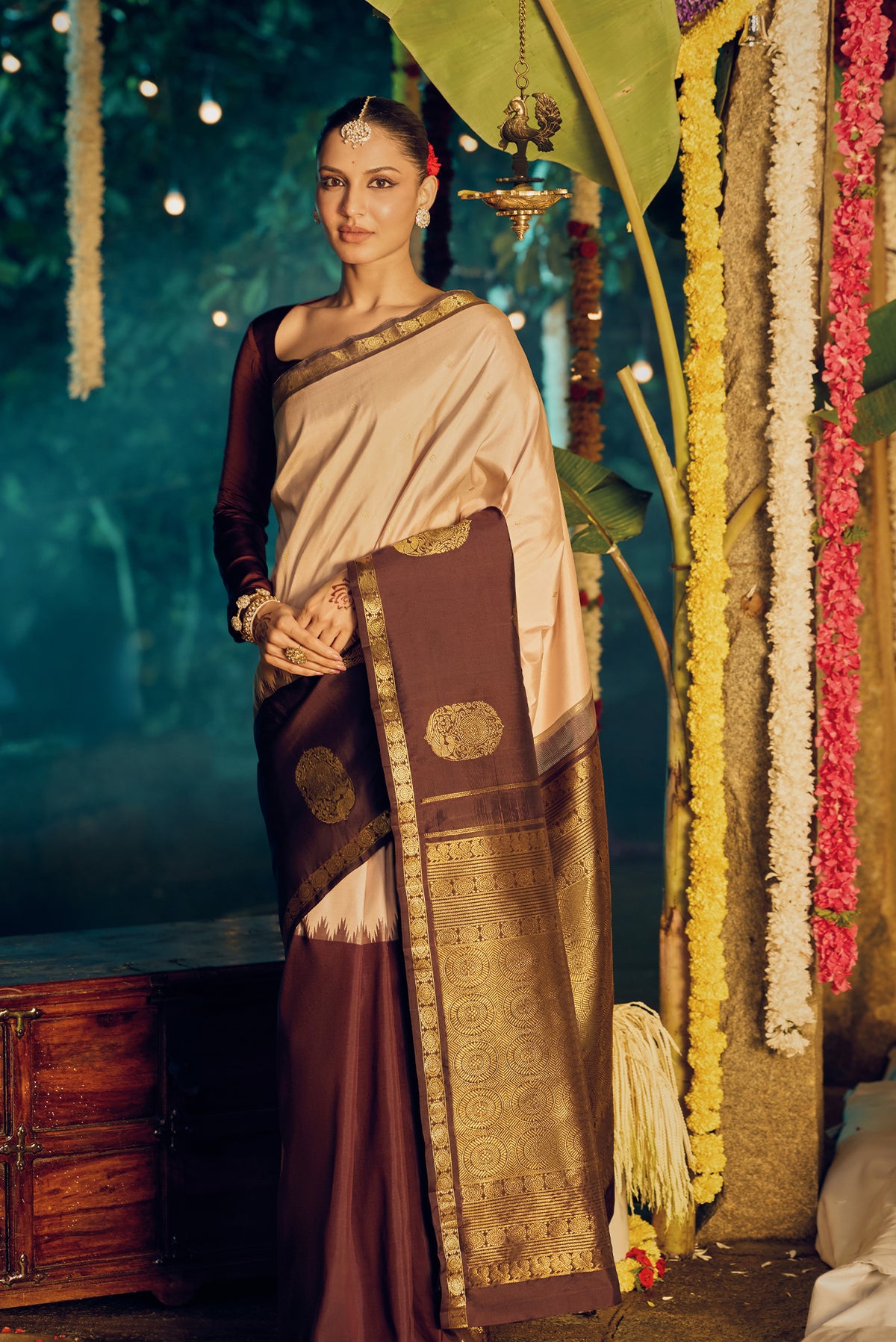 Megha-Pure Silk Baby Pink with Kanchana Kanchipuram Saree