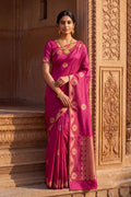 Pakheeru - Pink Banarasi Katan Silk Saree
