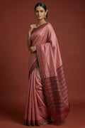Model wearing a Bhagalpuri Tussar Silk