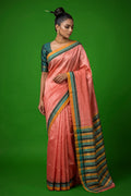 Model wearing a Bhagalpuri Tussar Silk