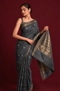 Model wearing a Bhagalpuri Tussar Silk