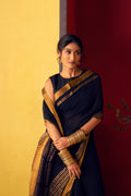Surahi-Black Cotton Saree