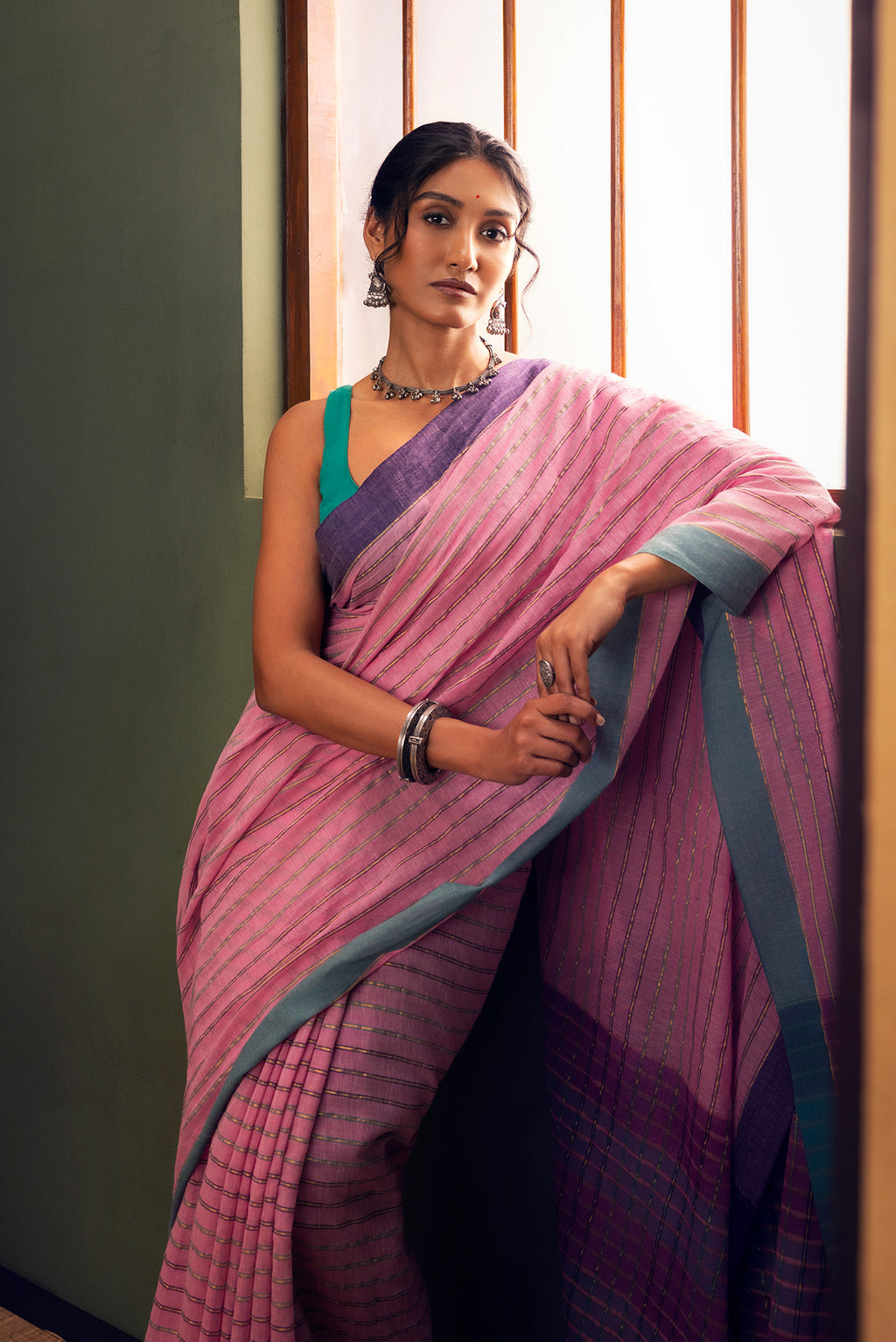 Mishri-Light Pink Cotton Saree