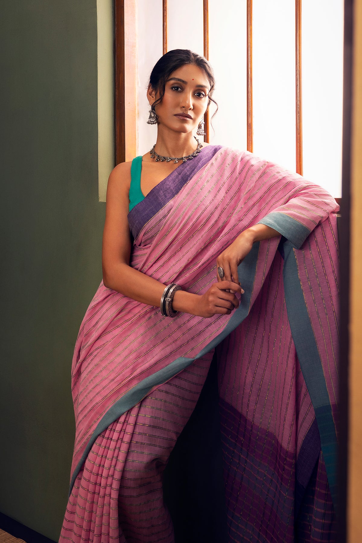 Mishri-Light Pink Cotton Saree