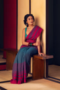 Titli-Dark Teal Cotton Saree