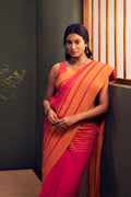 Titli-Crimson Red Cotton Saree