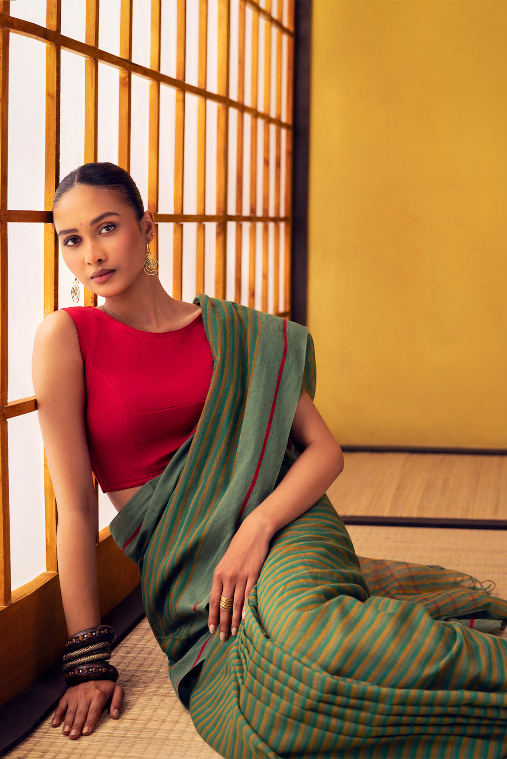 Aamras-Green Cotton Saree