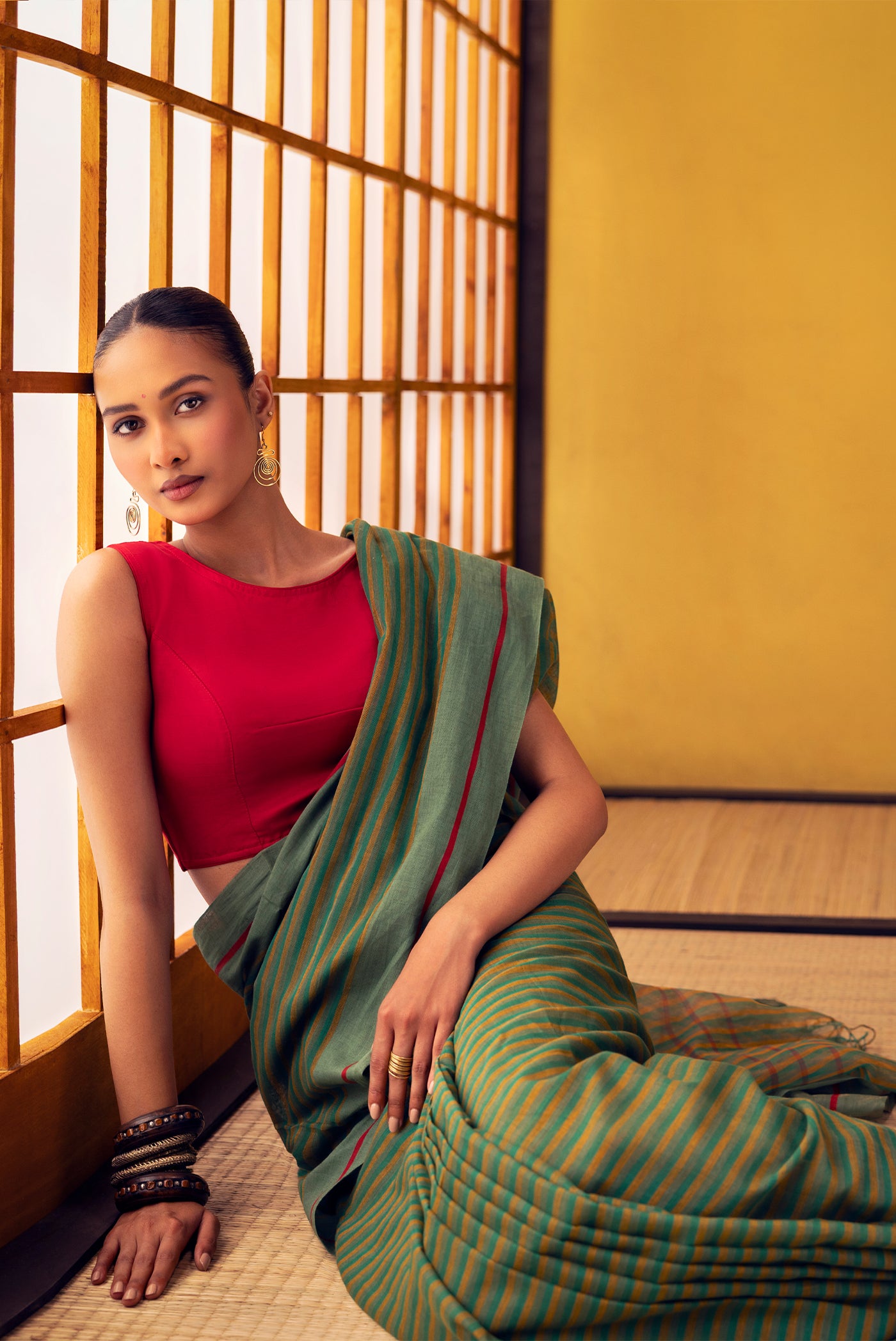Aamras-Green Cotton Saree