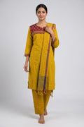 Mehandi Green Pure Cotton Womens Kurta set featuring Thread Butta Kurta paired with Mehandi Green Checks bottom and a Checks dupatta in Mehandi Green