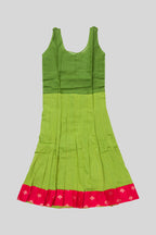 Skirt Image of Green Readymade Cotton Pavadai Set with Zari Butta on the body and Fancy Border