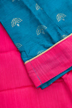 Detailed shot of Green Readymade Cotton Pavadai Set with Zari Butta on the body and Fancy Border