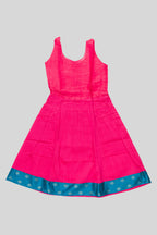 Skirt Image of Green Readymade Cotton Pavadai Set with Zari Butta on the body and Fancy Border
