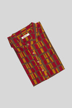 Close up blouse image of Maroon Pure Cotton Printed Mens Kurta