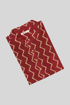 Close up blouse image of Maroon Pure Cotton Printed Mens Kurta