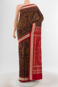 Multi Color Orissa Silk Saree with Ikat Print on the body and Silk Border.  displayed on a mannequin