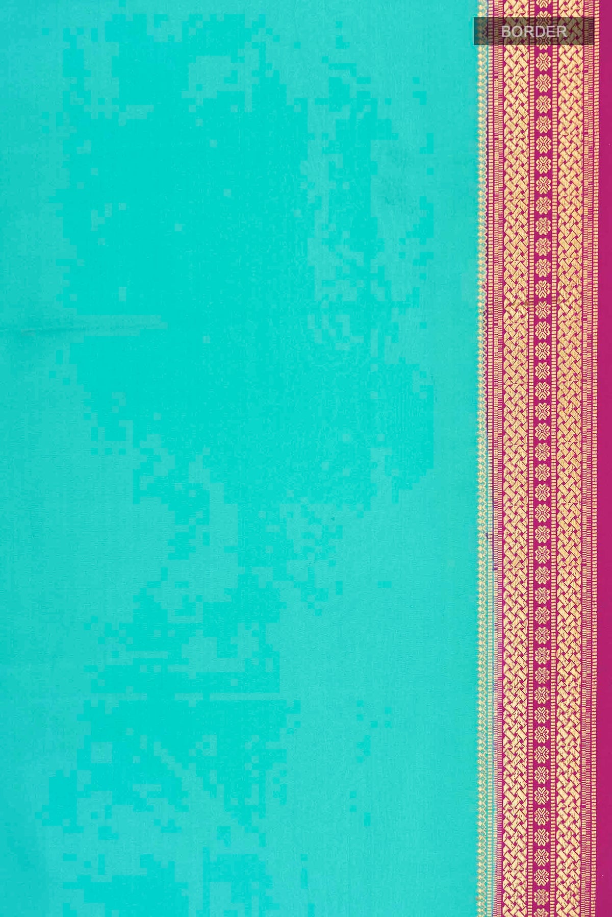 Border image of Blue Mysore Crepe Saree with Plain Body and Zari Border