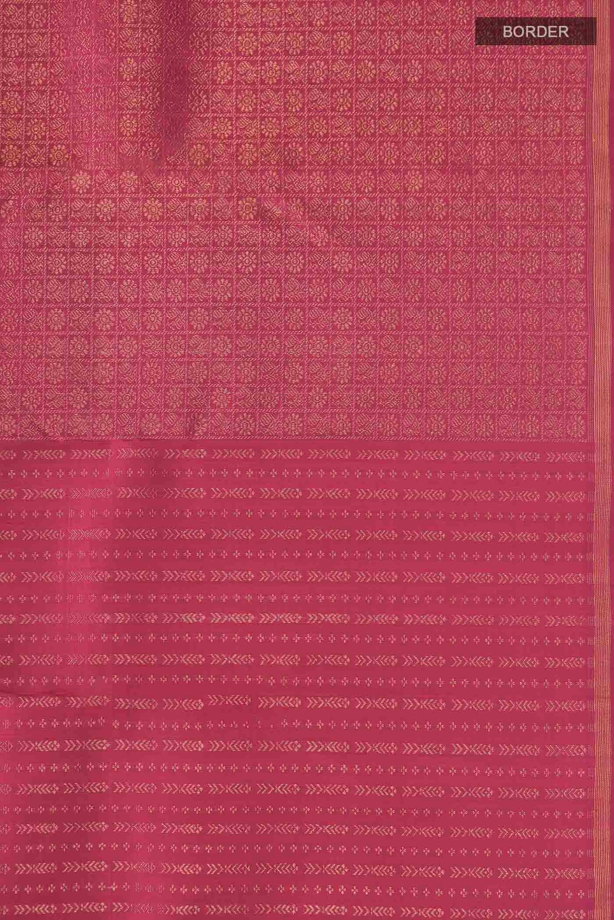 Border image of Pure Silk Pure Zari Maroon Kanchipuram Saree with Zari Brocade on the body and Zari Border