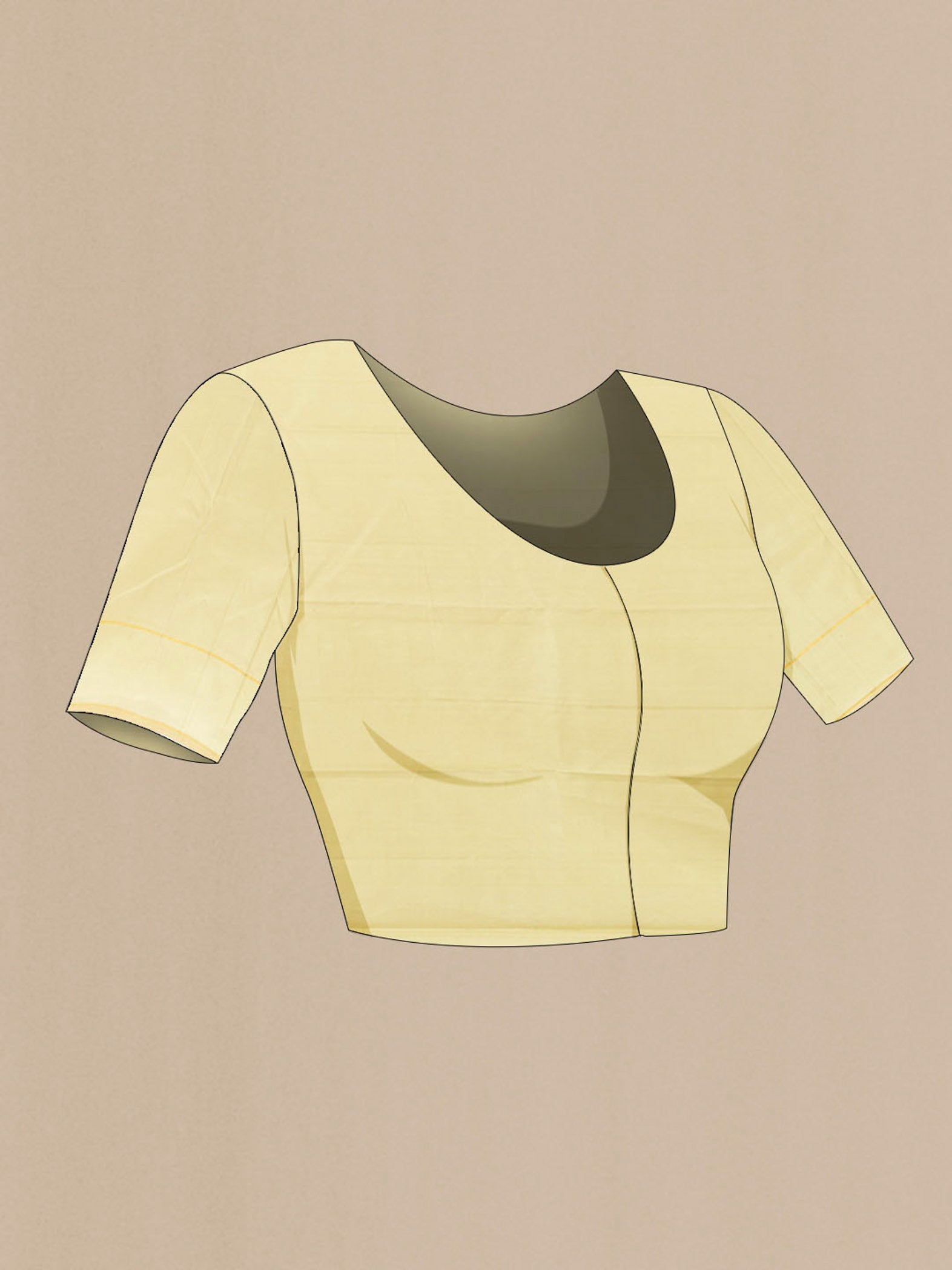 Close up image of the blouse of Red Kanjivaram Silk Saree with Zari Butta on the body and Zari Border. 