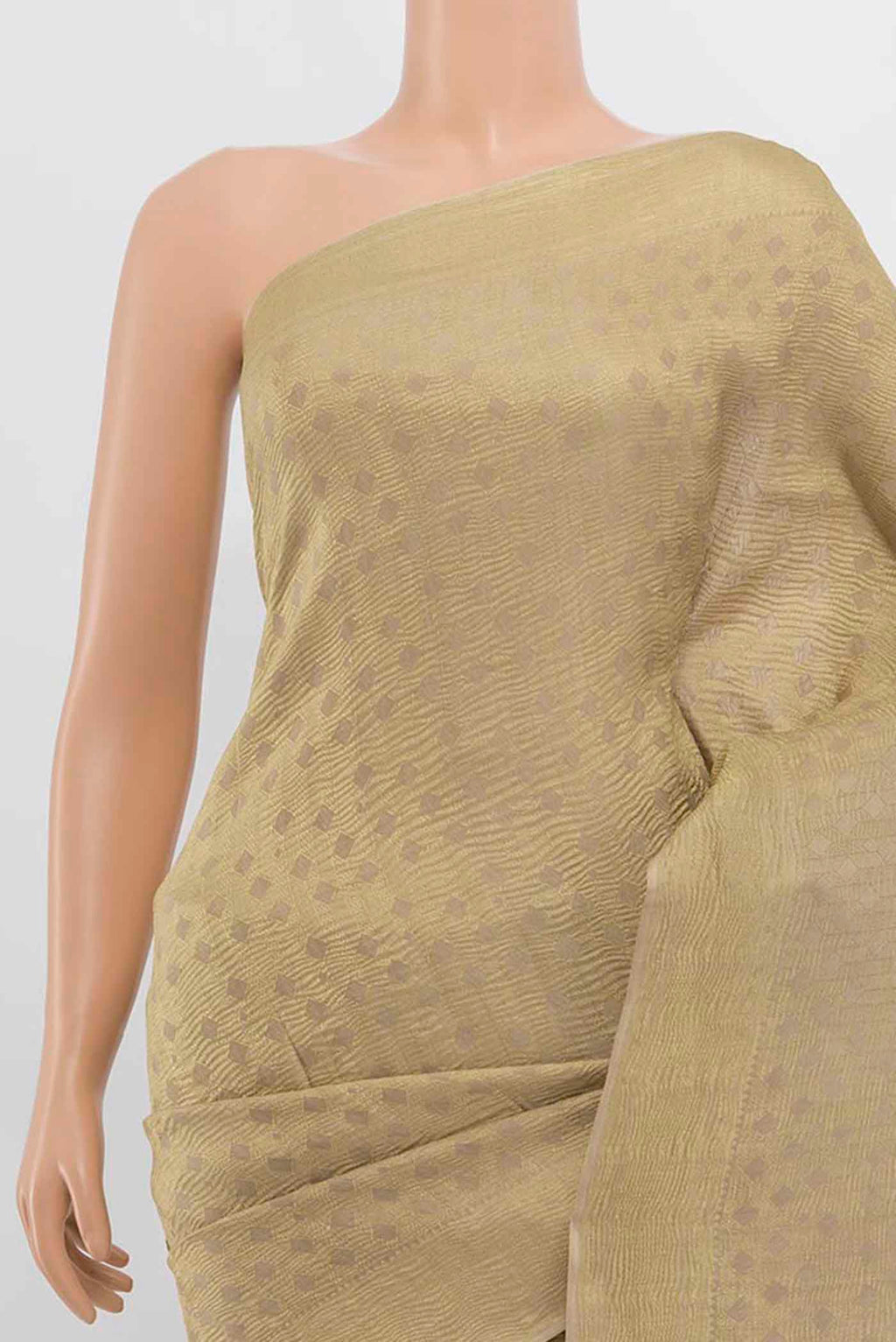Border image of Beige Mysore Crepe Saree with Zari Butta on the body and Silk Border