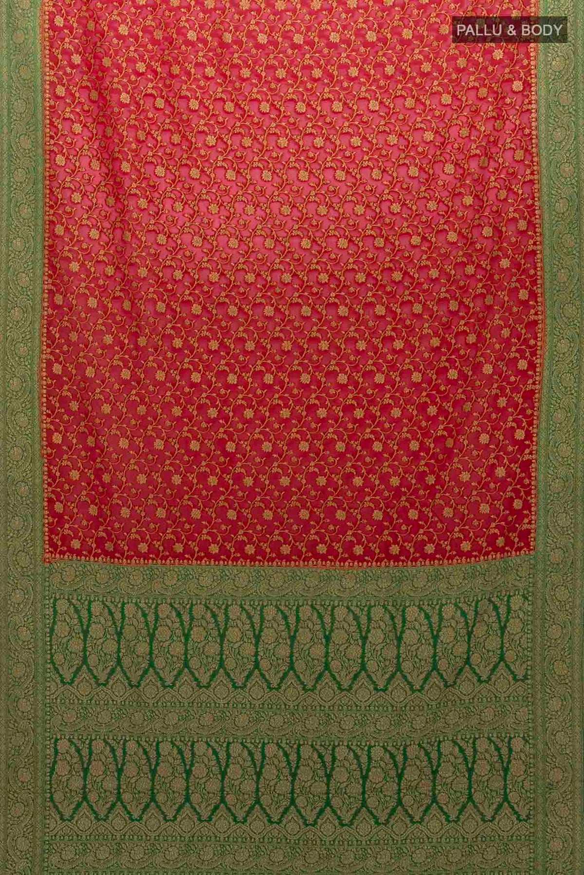 Flat view of Dark Blue Pochampally Silk Saree with Pure Ikat on the body and Silk Border