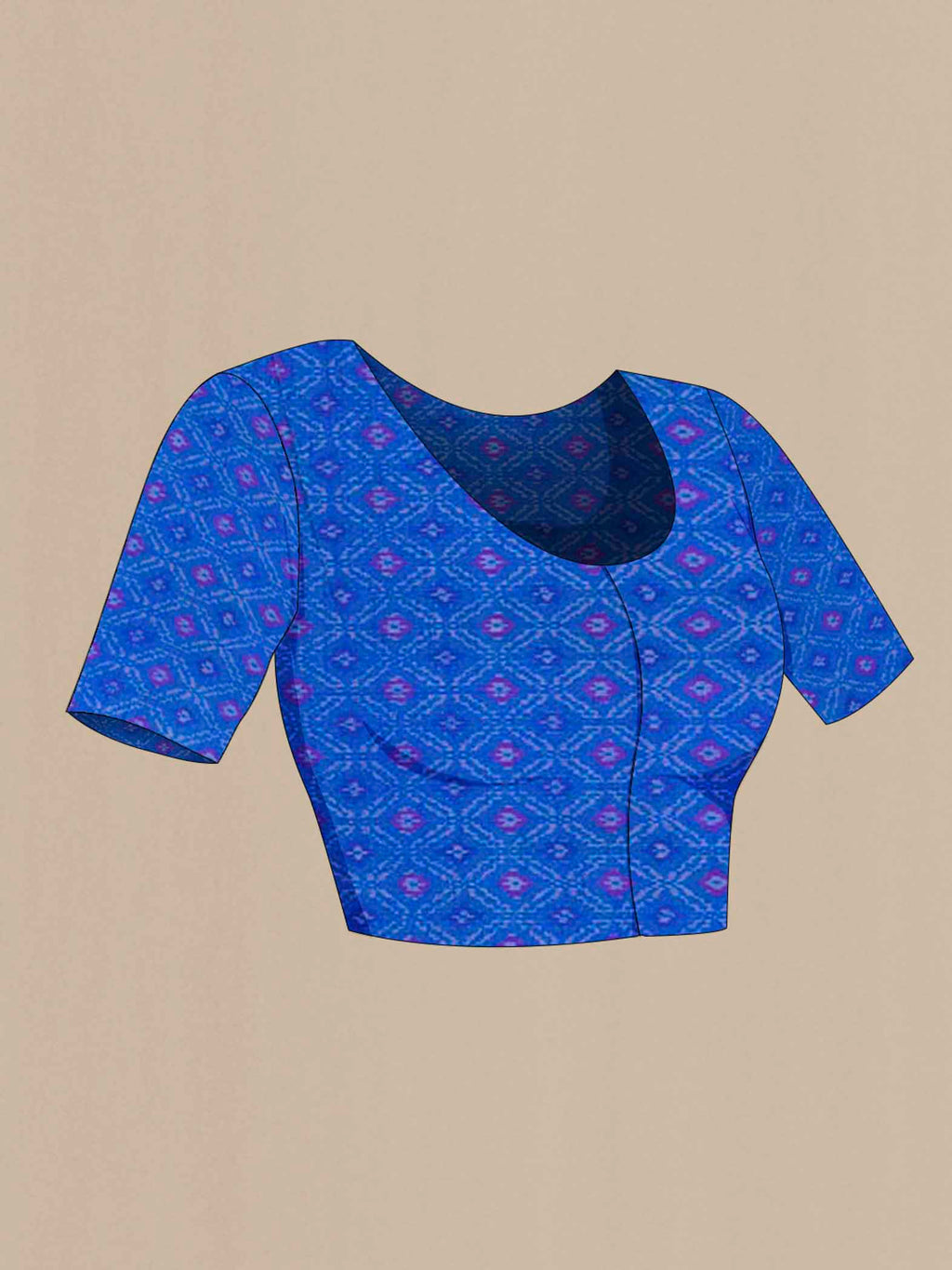 Close up image of the blouse of Dark Pink Tussar Silk Saree with Zari Butta on the body and Fancy Border