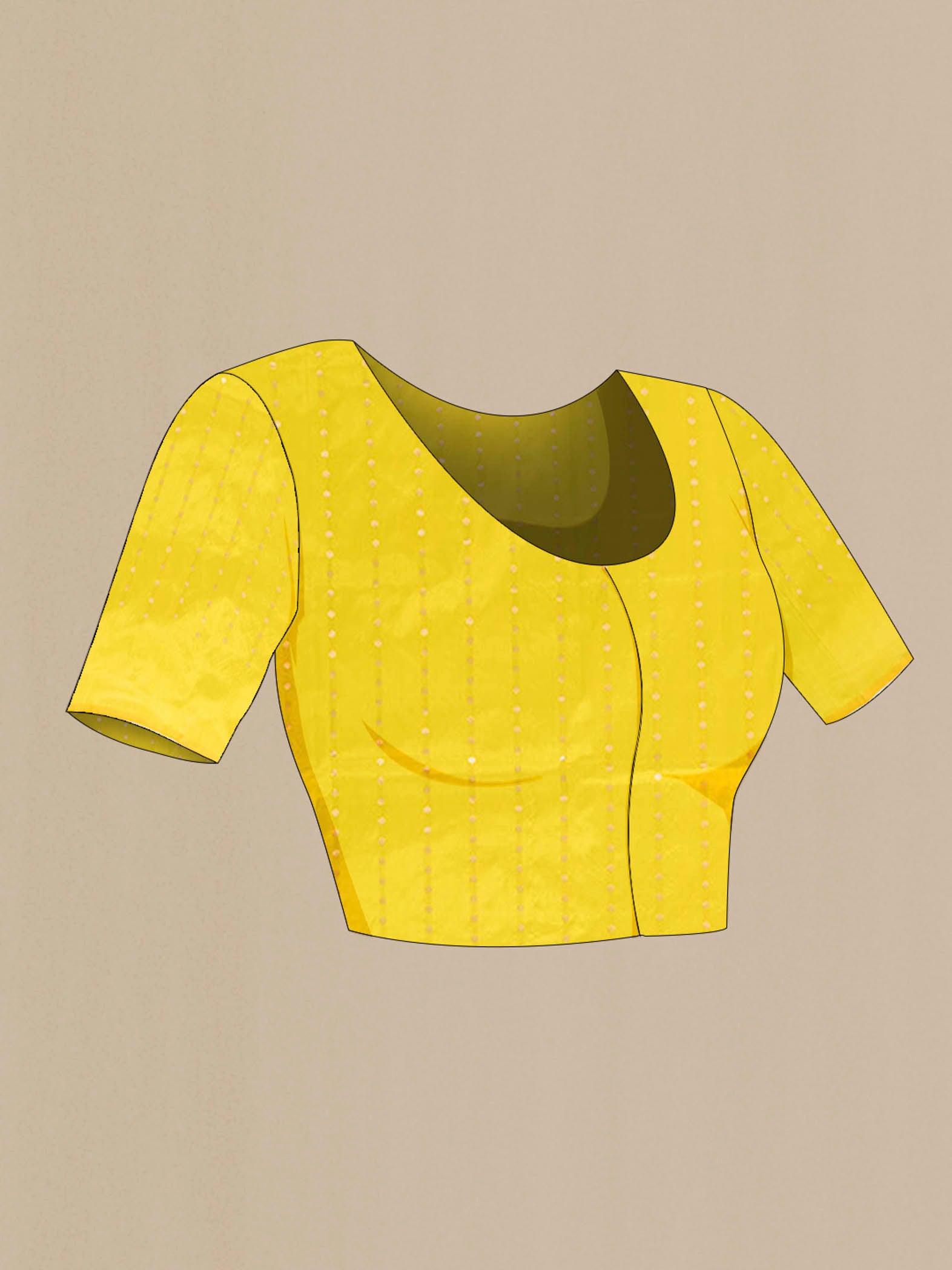 Close up image of the blouse of Pista Green Banarasi Katan Silk Saree with Zari Butta on the body and Silk Border