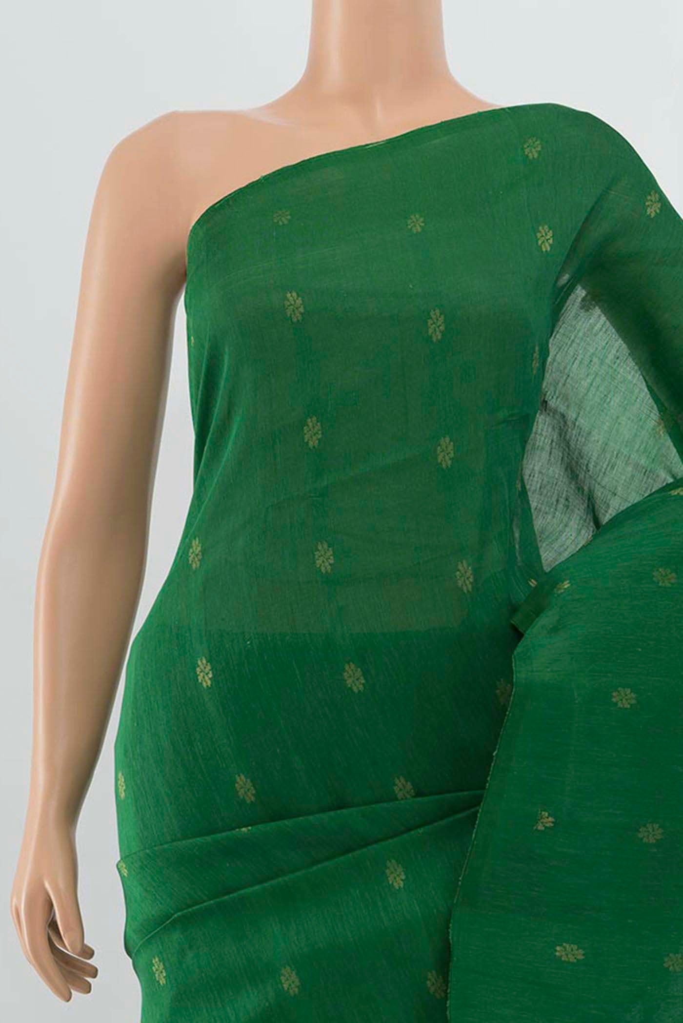 Border image of Light Green Soft Silk Saree with Zari Brocade on the body and Silk Border