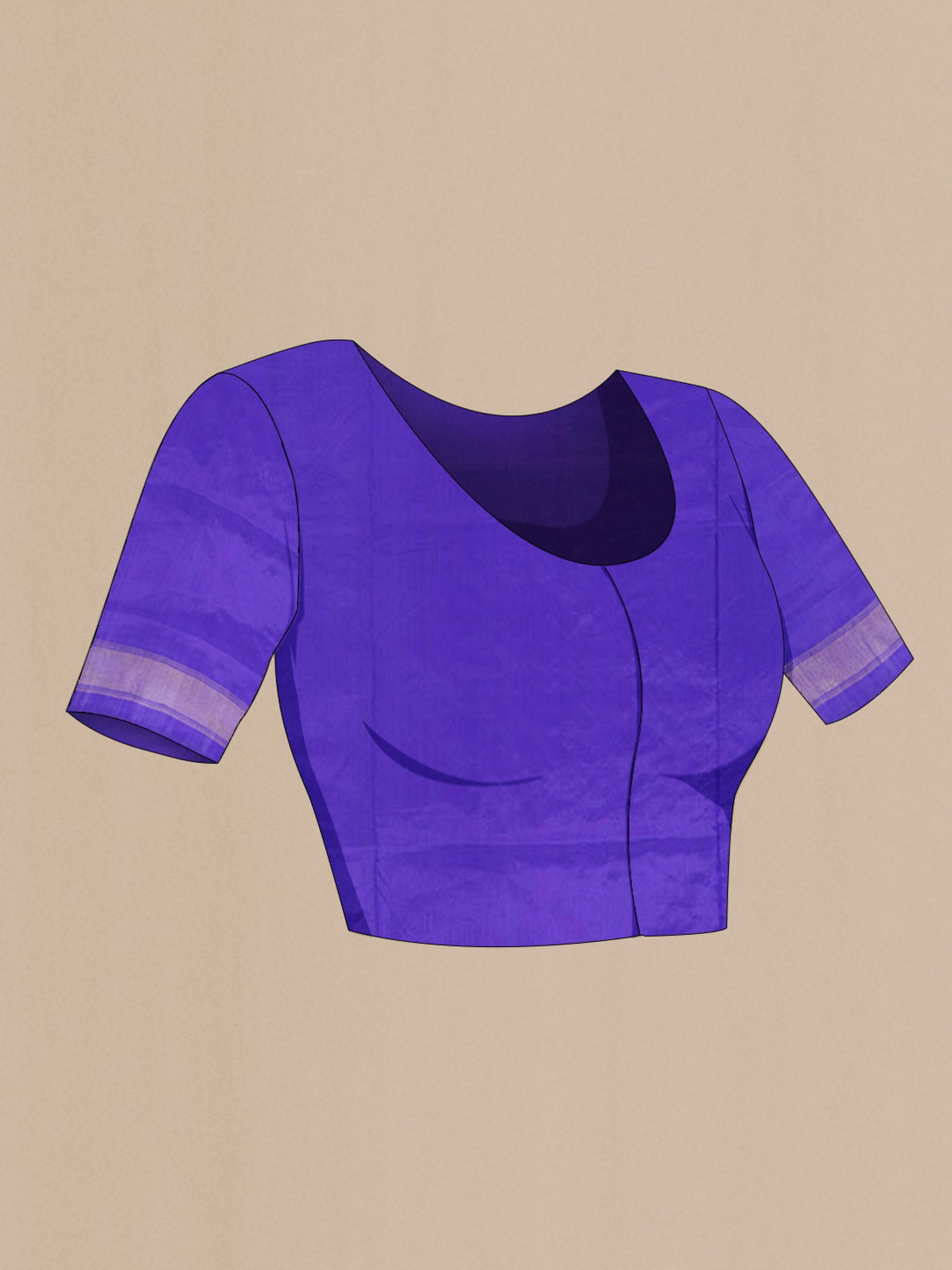 Close up image of the blouse of Light Blue Pochampally Saree with Zari Butta on the body and Silk Border. 