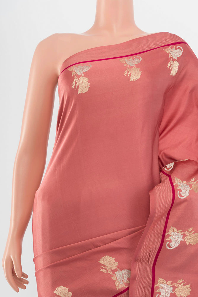 Border image of Pure Silk Pure Zari Bronze Banarasi Katan Saree with Zari Butta on the body and Silk Border. 
