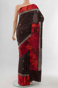 Coffee Brown Bhagalpuri Tussar Silk Saree with Zari Butta on the body and Fancy Border displayed on a mannequin