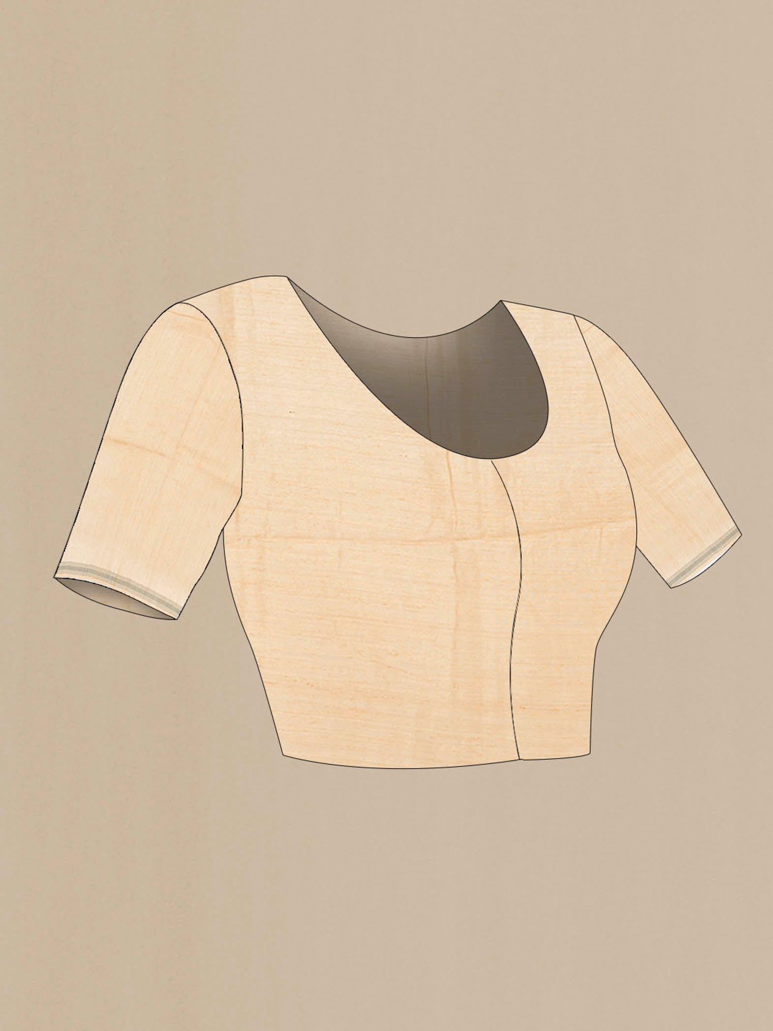 Close up image of the blouse of Black Tussar Silk Saree with Zari Butta on the body and Silk Border