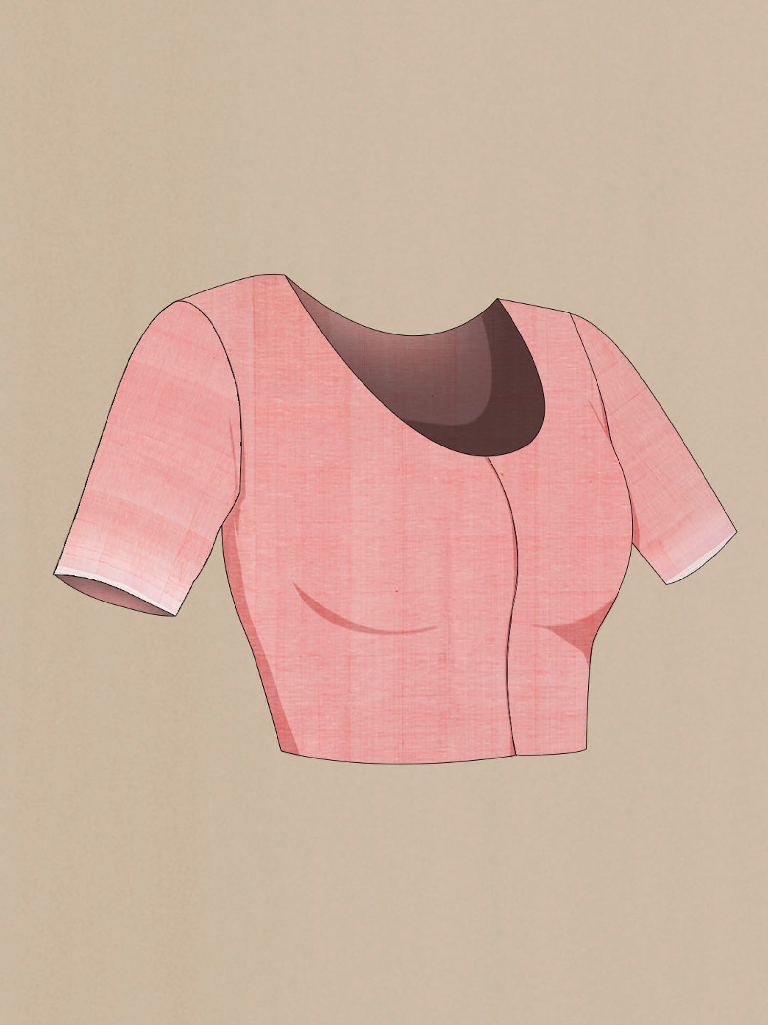 Close up image of the blouse of Multi Color Pochampally Saree with Ikat Print on the body and Silk Border. 