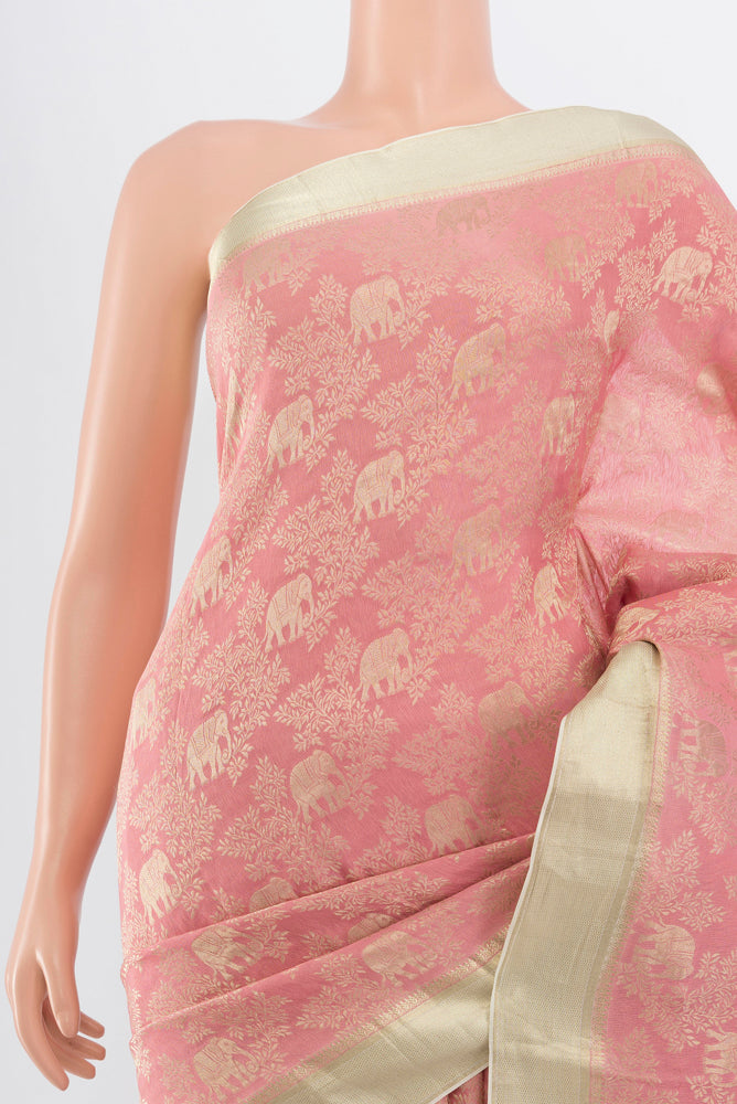 Border image of Pure Silk Pure Zari Bronze Georgette Saree with Zari Butta on the body and Silk Border. 