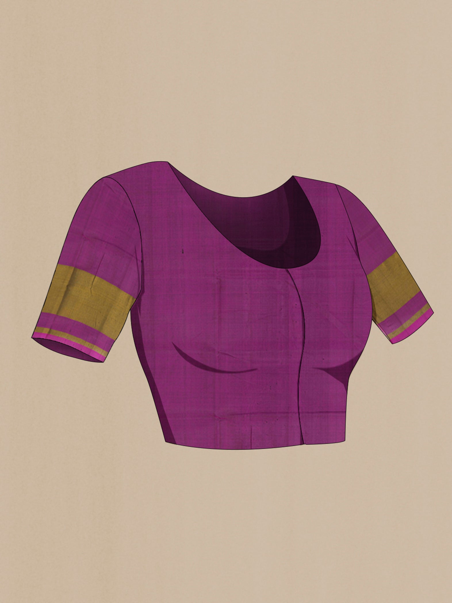 Close up image of the blouse of Multi Color Rajkot Patola Silk Saree with Ikat Print on the body and Silk Border. 