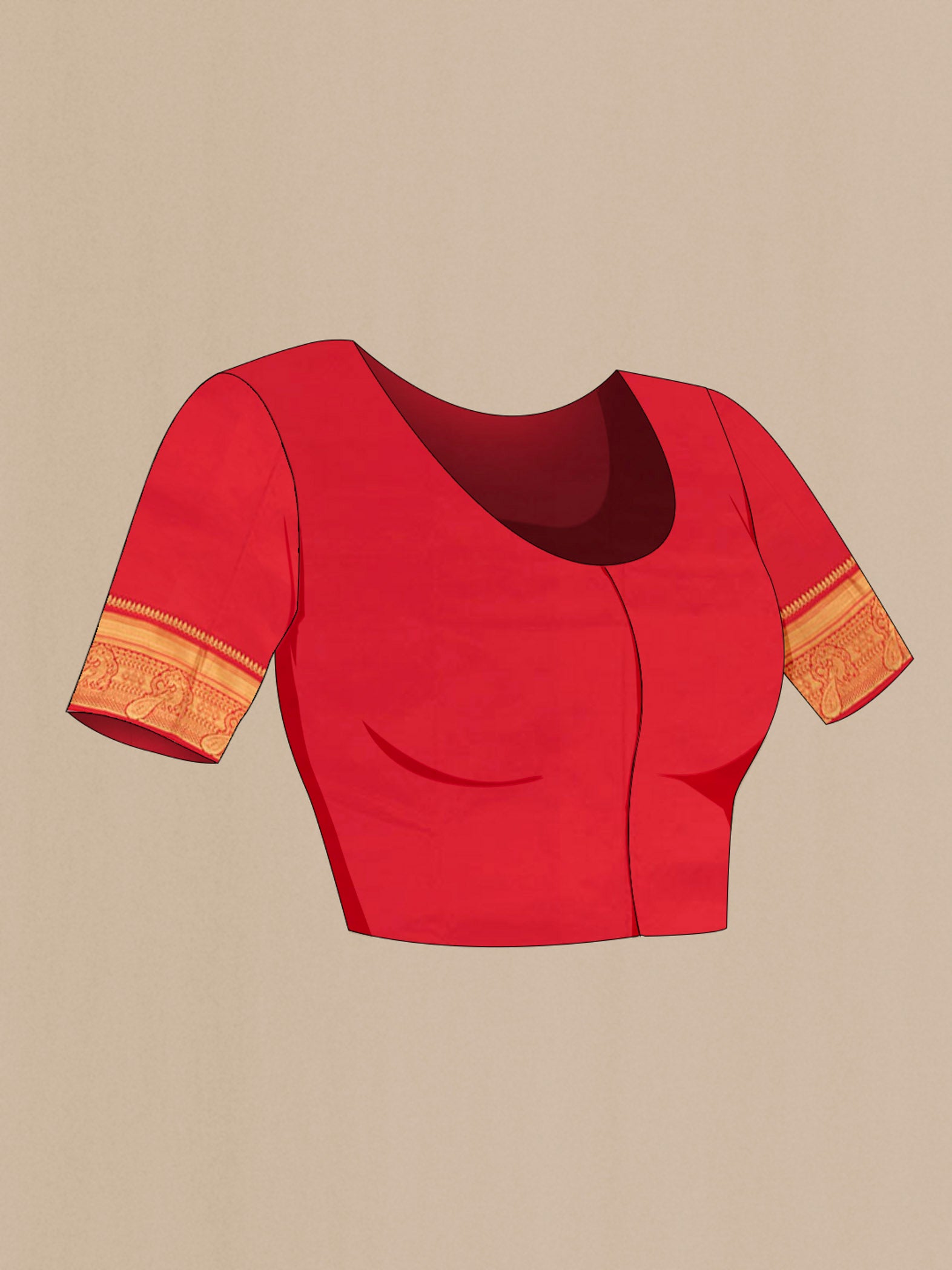 Close up image of the blouse of Peacock Blue Bangalore Silk Saree with Zari Butta on the body and Silk Border. 