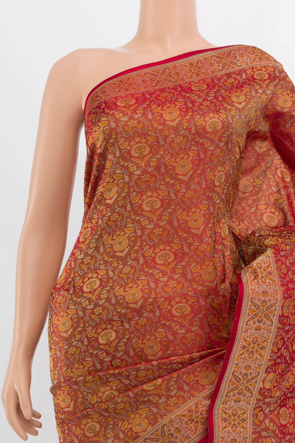 Border image of Multi Color Banarasi Silk Saree with Zari Butta on the body and Silk Border. 
