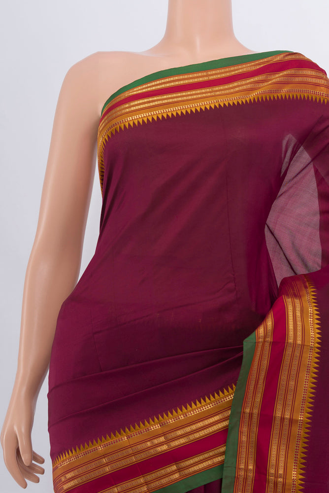 Border image of Coffee Brown Rajkot Patola Silk Saree with Zari Butta on the body and Silk Border. 