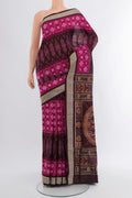 Multi Color Orissa Silk Saree with Pure Ikat on the body and Thread Border.  displayed on a mannequin
