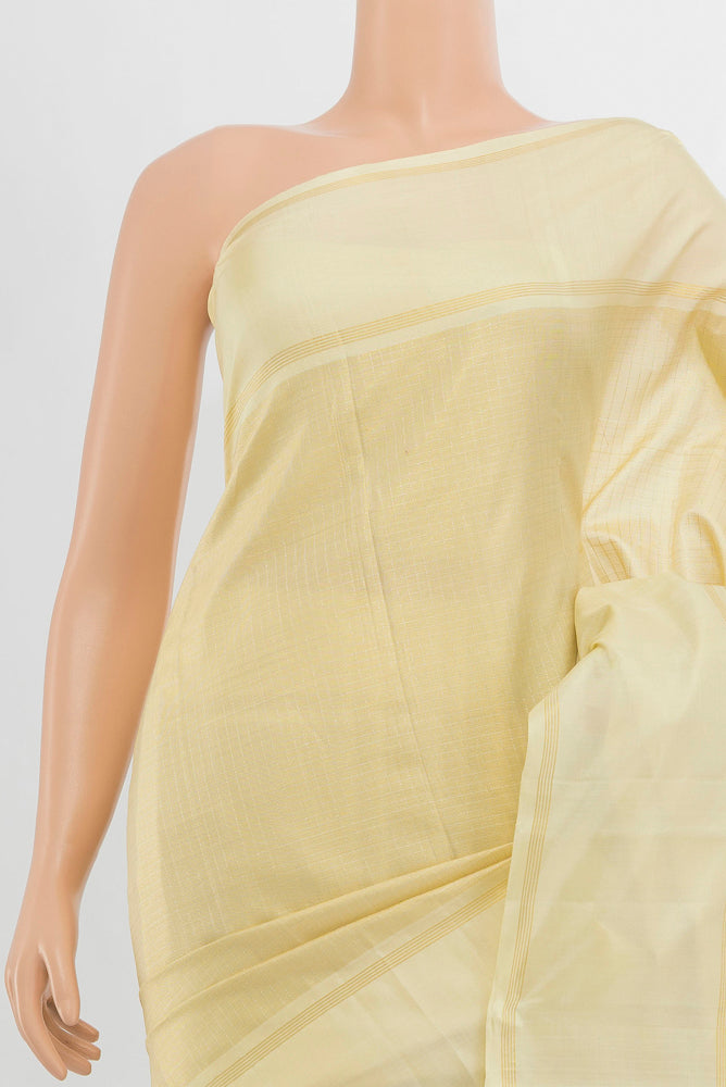 Border image of Pure Silk Pure Zari Golden Kanjivaram Saree with Zari Butta on the body and Silk Border. 