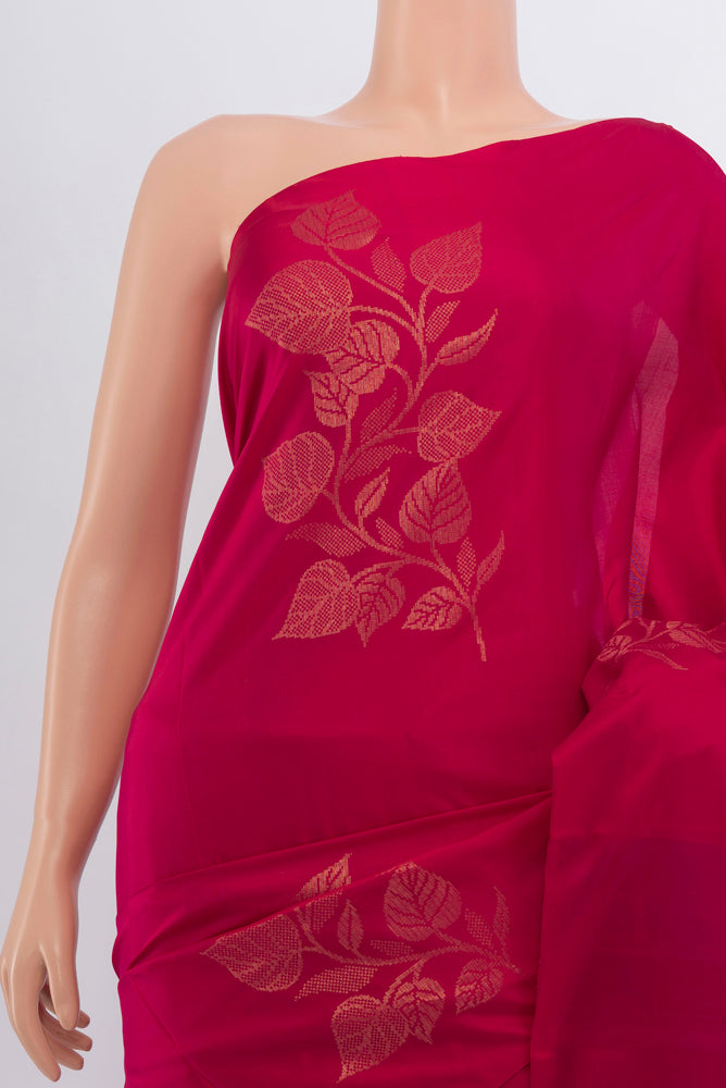 Border image of Dark Pink Soft Silk Saree with Zari Butta on the body and Silk Border. 