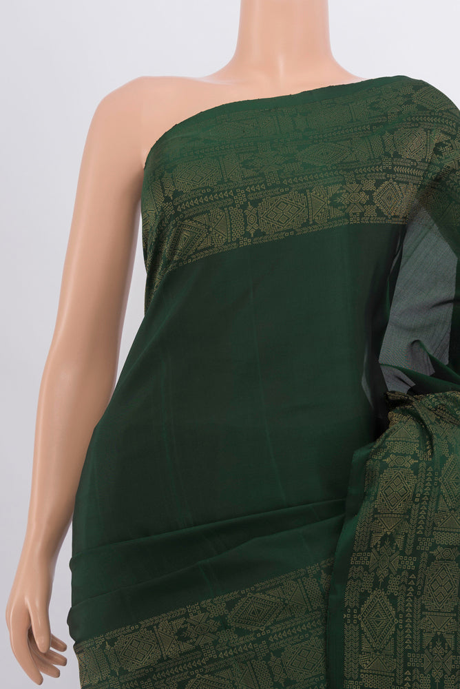 Border image of Mint Green Soft Silk Saree with Zari Butta on the body and Silk Border. 