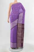 Pure Silk Pure Zari Lavender Silk Cotton Saree with Zari Butta on the body and Silk Border.  displayed on a mannequin