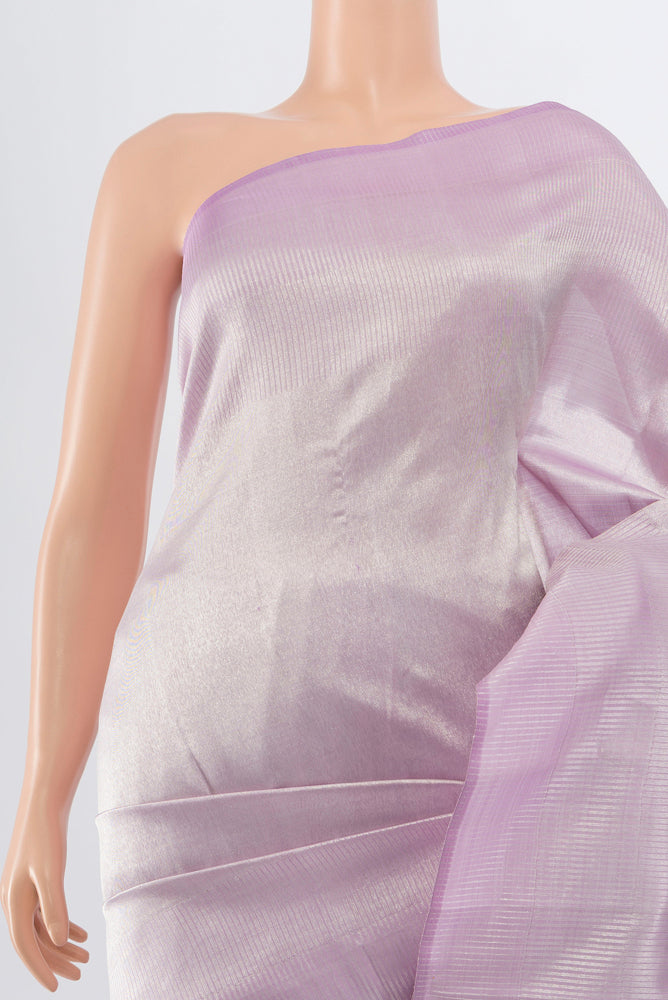 Border image of Lavender Kanchipuram Silk Saree with Zari Butta on the body and Silk Border. 