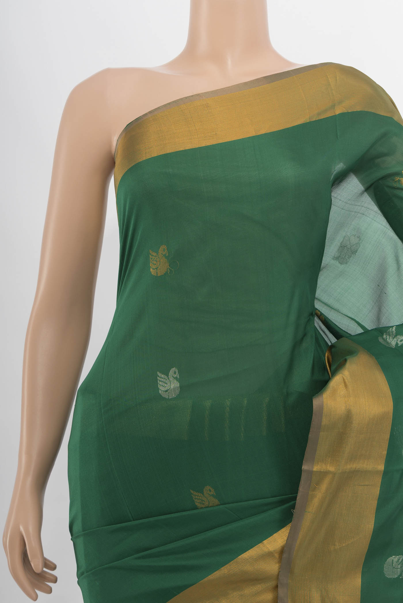 Border image of Mint Green Uppada Silk Saree with Zari Butta on the body and Silk Border. 